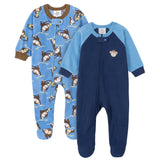2-Pack Baby Boys Monster Blanket Sleepers-Gerber Childrenswear Wholesale