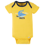 4-Pack Baby Boys Shark Zone Short Sleeve Onesies® Bodysuits-Gerber Childrenswear Wholesale