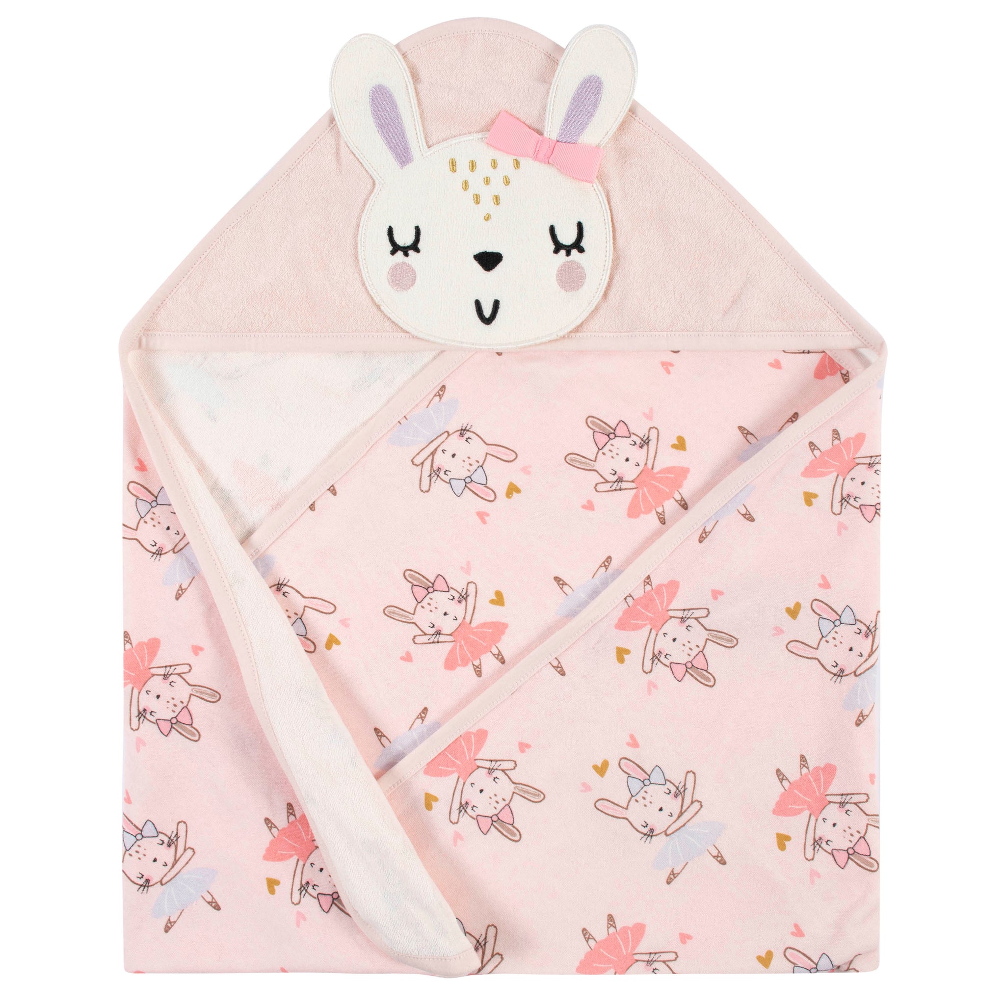 4-Piece Girls Bunny Hooded Towel and Washcloths Set-Gerber Childrenswear Wholesale
