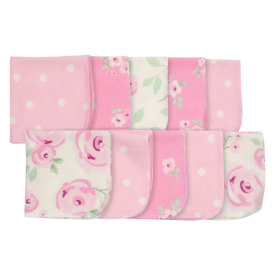 10-Pack Baby Girls Floral Washcloths-Gerber Childrenswear Wholesale