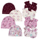 8-Piece Baby Girls Lavender Garden No Scratch Mittens & Caps Set-Gerber Childrenswear Wholesale