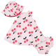 3-Piece Girls Cherry Dress, Diaper Cover, and Hat Set-Gerber Childrenswear Wholesale