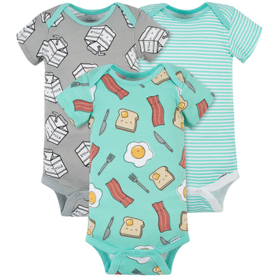 3-Pack Baby Breakfast Onesies® Bodysuits-Gerber Childrenswear Wholesale