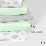 4-Pack Baby Neutral Lamb Flannel Blankets-Gerber Childrenswear Wholesale