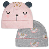 2-Pack Baby Girls Bear Caps-Gerber Childrenswear Wholesale