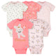 5-Pack Baby Girls Ballerina Short Sleeve Onesies Bodysuits-Gerber Childrenswear Wholesale