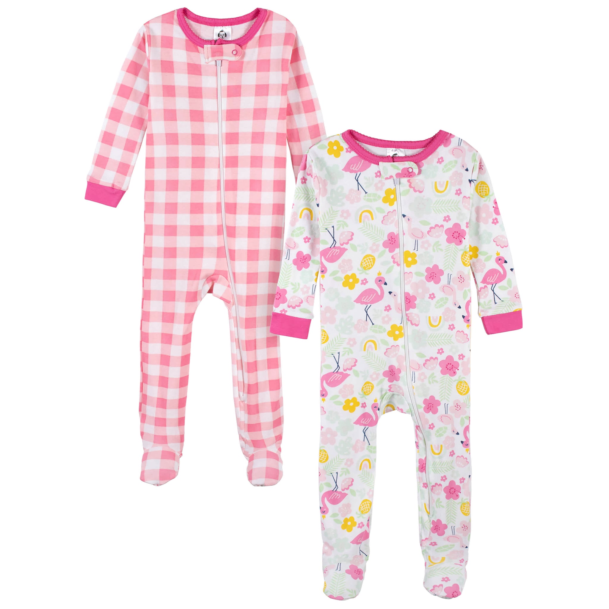 2-Pack Baby & Toddler Girls Summer Blossom Snug Fit Footed Cotton Pajamas-Gerber Childrenswear Wholesale