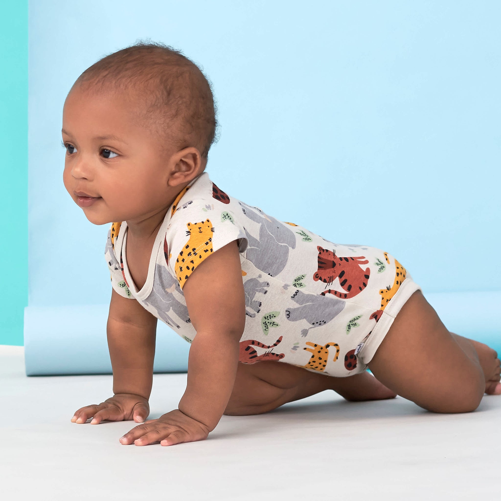 5-Pack Baby Boys Safari Short Sleeve Onesies® Bodysuits-Gerber Childrenswear Wholesale