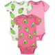 3-Pack Baby Pink Avocados Onesies® Bodysuits-Gerber Childrenswear Wholesale