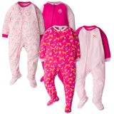 4-Pack Toddler Girls Fox & Rainbows Blanket Sleepers-Gerber Childrenswear Wholesale
