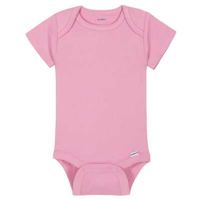 Premium Short Sleeve Onesies® Bodysuit in Light Pink-Gerber Childrenswear Wholesale