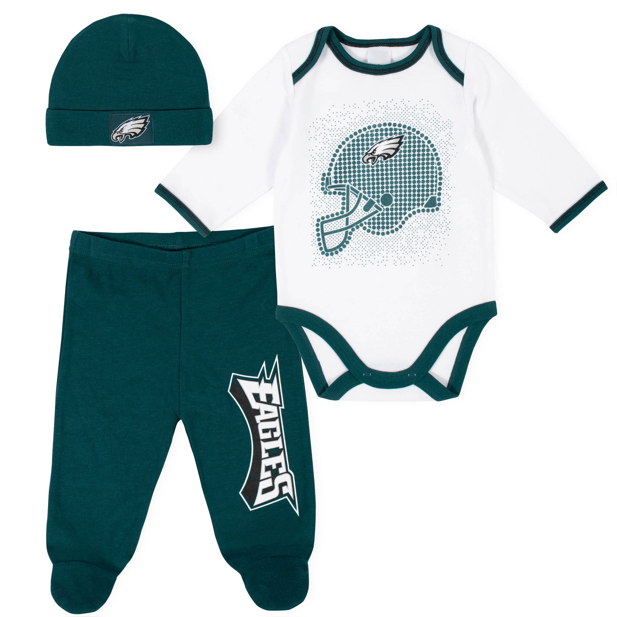 3-Piece Baby Boys Eagles Bodysuit, Pant, and Cap Set-Gerber Childrenswear Wholesale