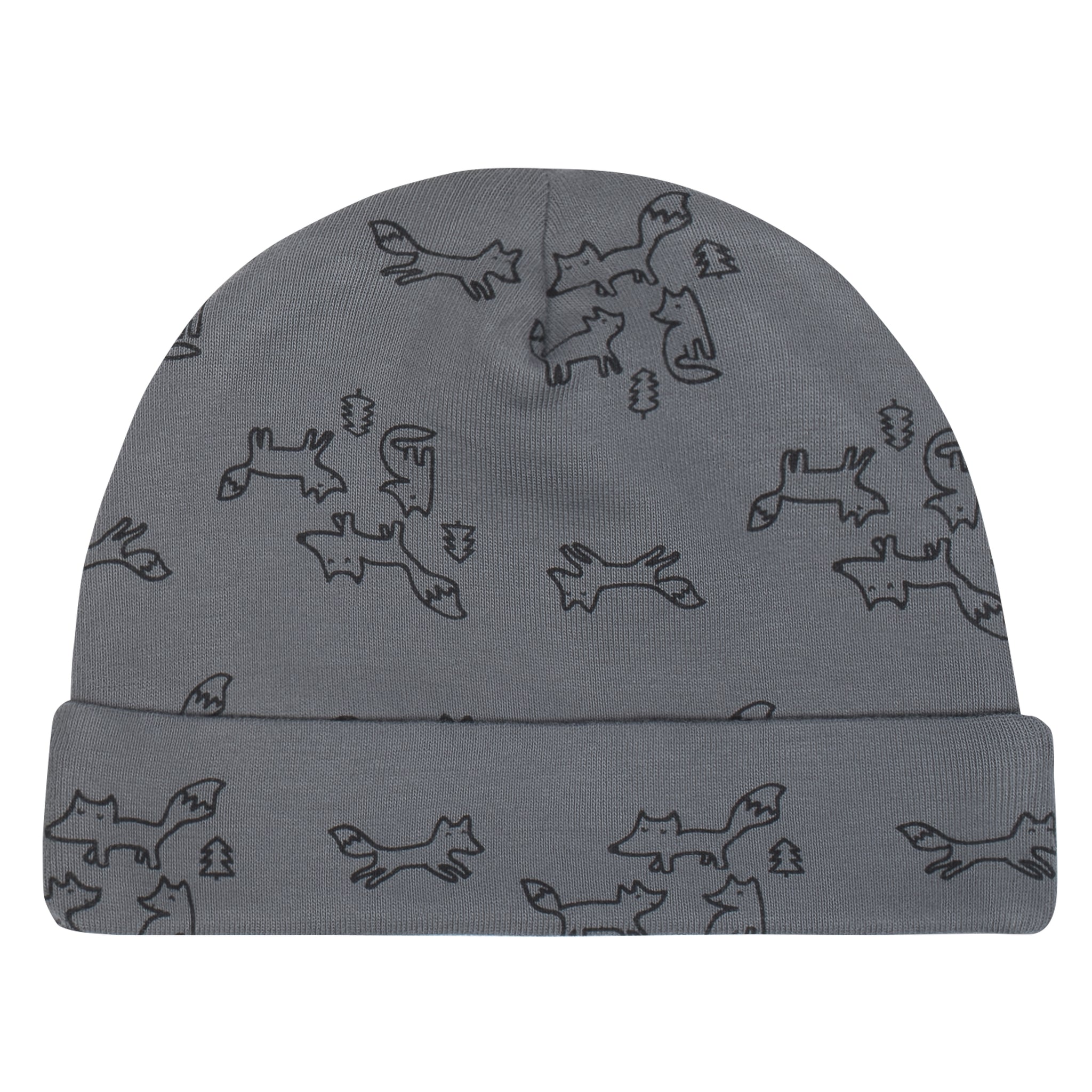 Just Born® 4-Pack Baby Boys Fox Organic Caps-Gerber Childrenswear Wholesale
