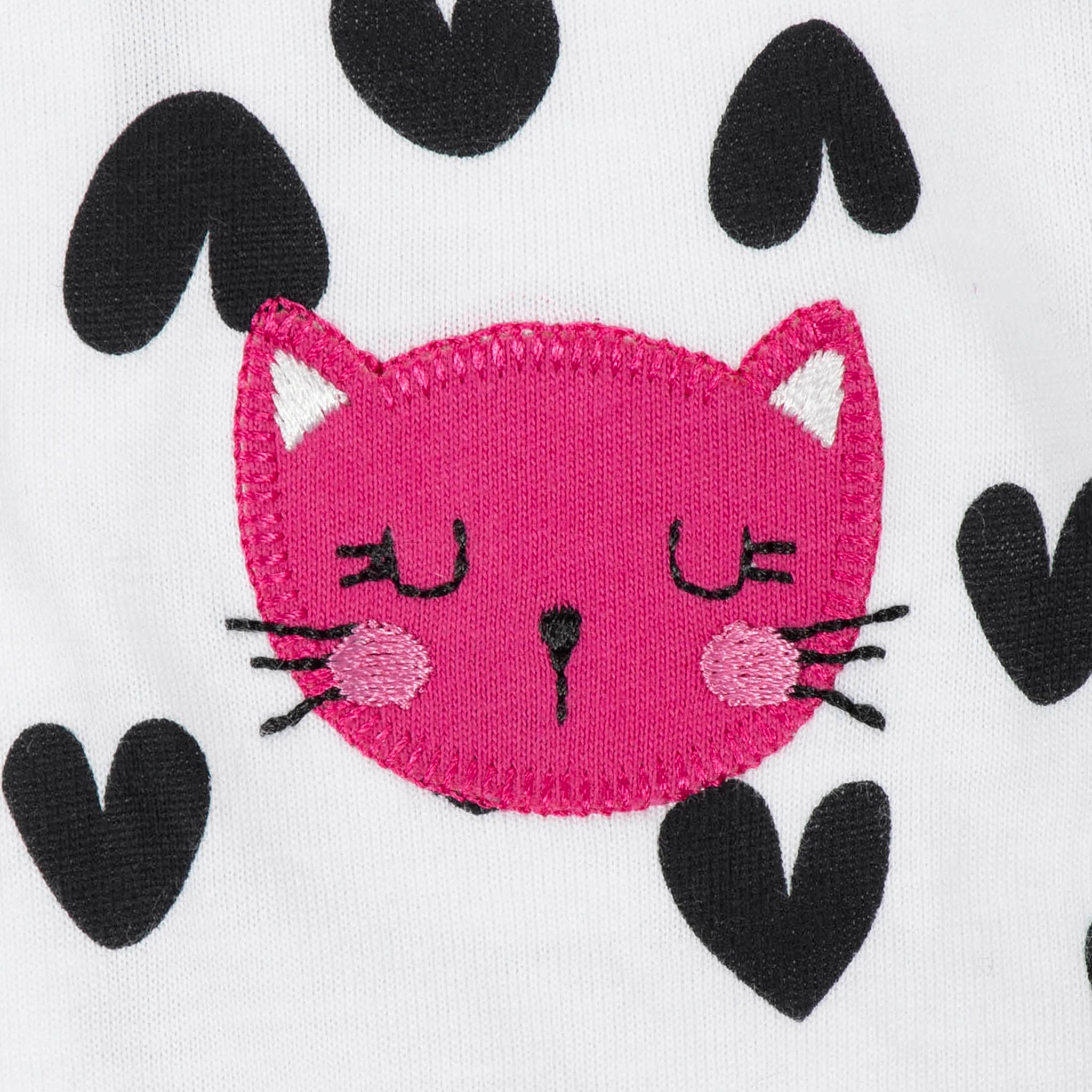 2- Pack Baby Girls Hearts and Cats Sleep N' Plays-Gerber Childrenswear Wholesale