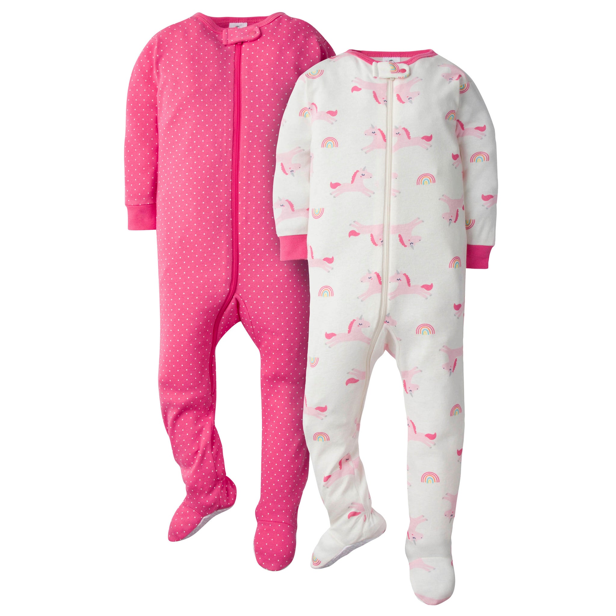 2-Pack Baby Girls Unicorn Snug Fit Footed Pajamas-Gerber Childrenswear Wholesale