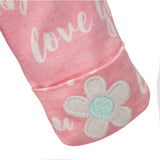 3-Piece Organic Baby Girls Love You Gown, Cap, & Booties Set-Gerber Childrenswear Wholesale