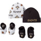 NFL 4-Piece Baby Boys Saints Knit Hat and Booties-Gerber Childrenswear Wholesale
