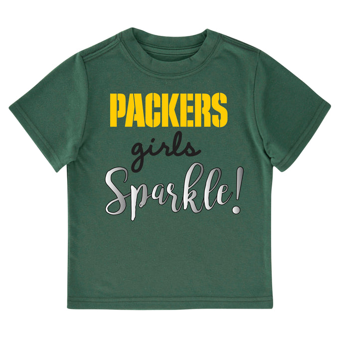 Green Bay Packers Toddler Girls Short Sleeve Tee-Gerber Childrenswear Wholesale