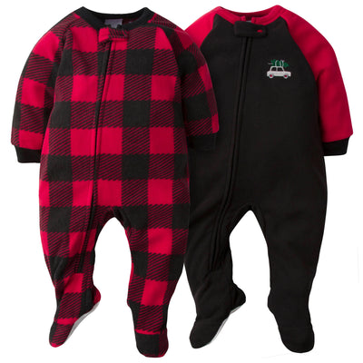 2-Pack Baby Boys Plaid Blanket Sleepers-Gerber Childrenswear Wholesale