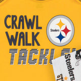 3-Pack Pittsburgh Steelers Short Sleeve Bodysuits-Gerber Childrenswear Wholesale