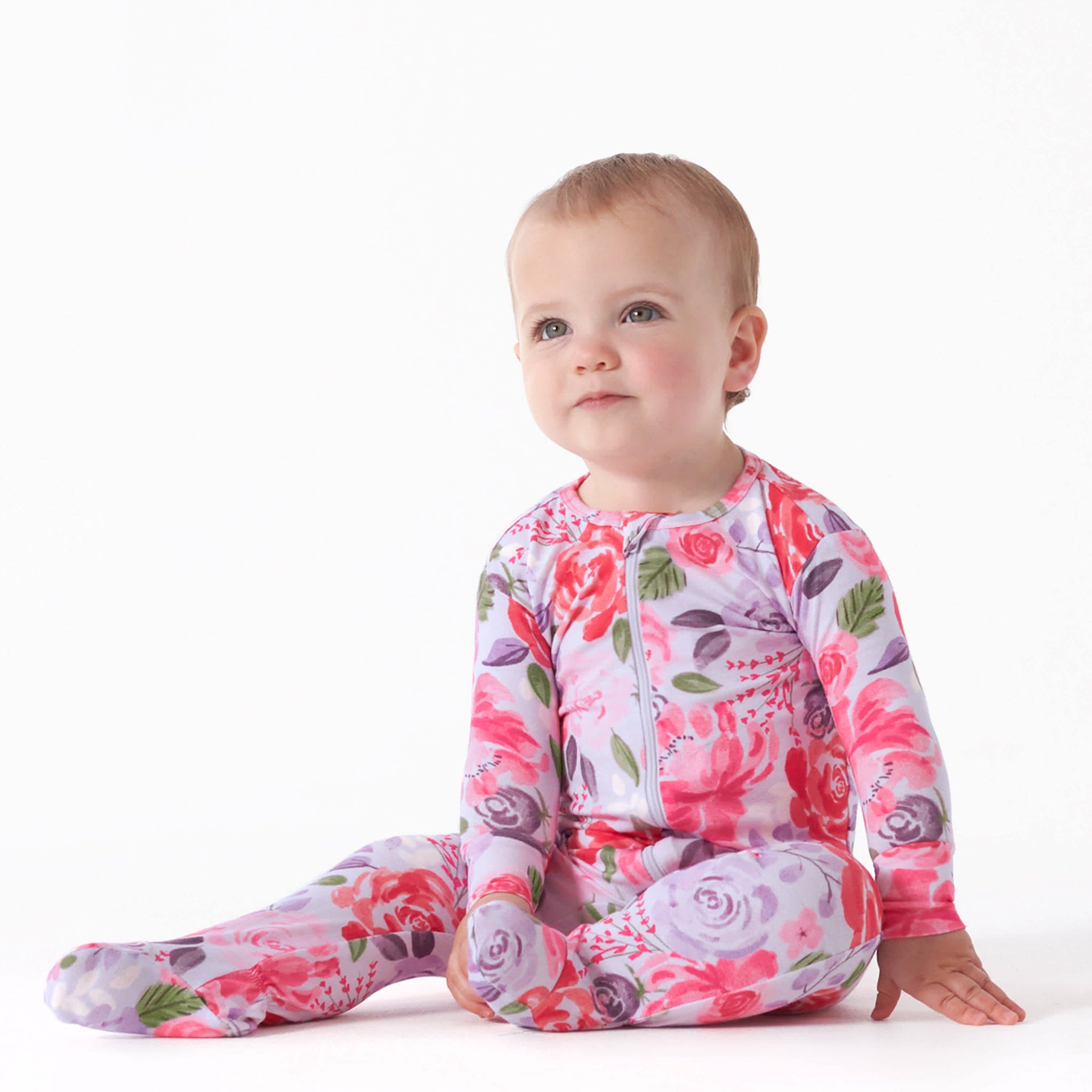 Baby & Toddler Girls Lilac Garden Buttery Soft Viscose Made from Eucalyptus Snug Fit Footed Pajamas-Gerber Childrenswear Wholesale