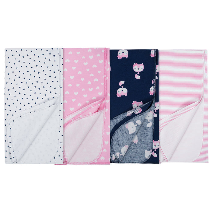 4-pack Girls' Flannel Fox Blanket-Gerber Childrenswear Wholesale