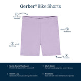 2-Pack Infant & Toddler Girls Pink & Purple Pull-On Bike Shorts-Gerber Childrenswear Wholesale