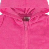 Baby & Toddler Girls Pink Zipper Hoodie Terry Coverup-Gerber Childrenswear Wholesale
