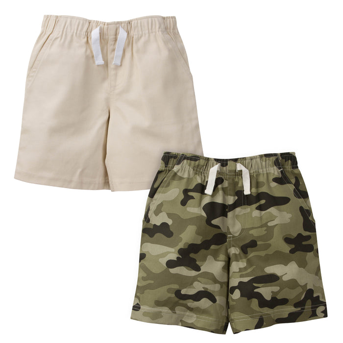 Gerber Boys 2-Pack Woven Twill Shorts-Gerber Childrenswear Wholesale