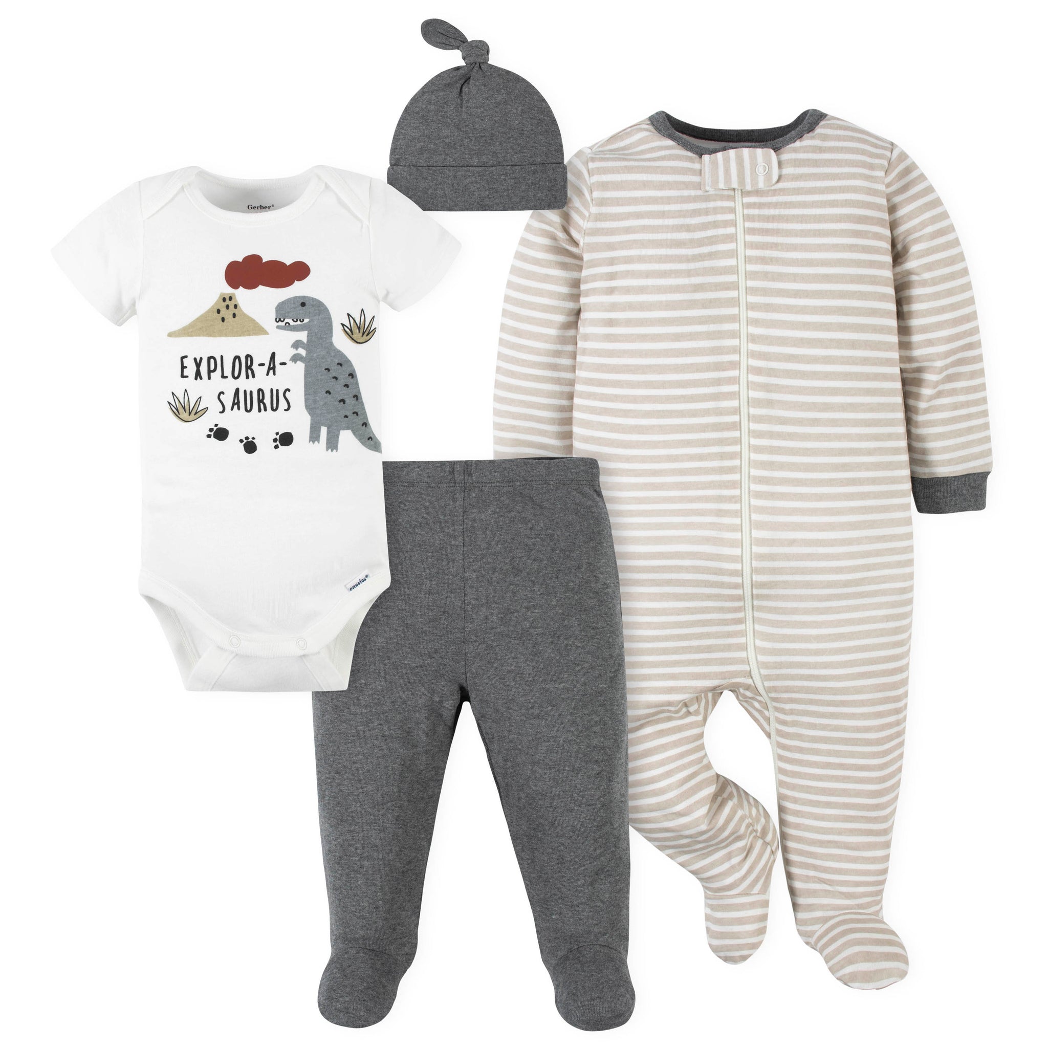 4-Piece Baby Boys Dino Outfit Set-Gerber Childrenswear Wholesale