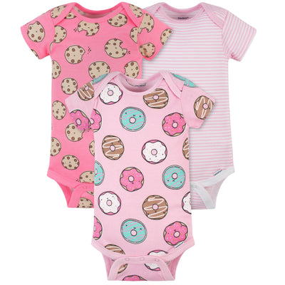 3-Pack Baby Donuts Onesies® Bodysuits-Gerber Childrenswear Wholesale