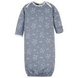 Assorted Organic Baby Neutral Wildflower & Gray Gown, Cap, & Booties Sets-Gerber Childrenswear Wholesale