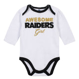 3-Piece Las Vegas Raiders Bodysuit, Pant, and Cap Set-Gerber Childrenswear Wholesale
