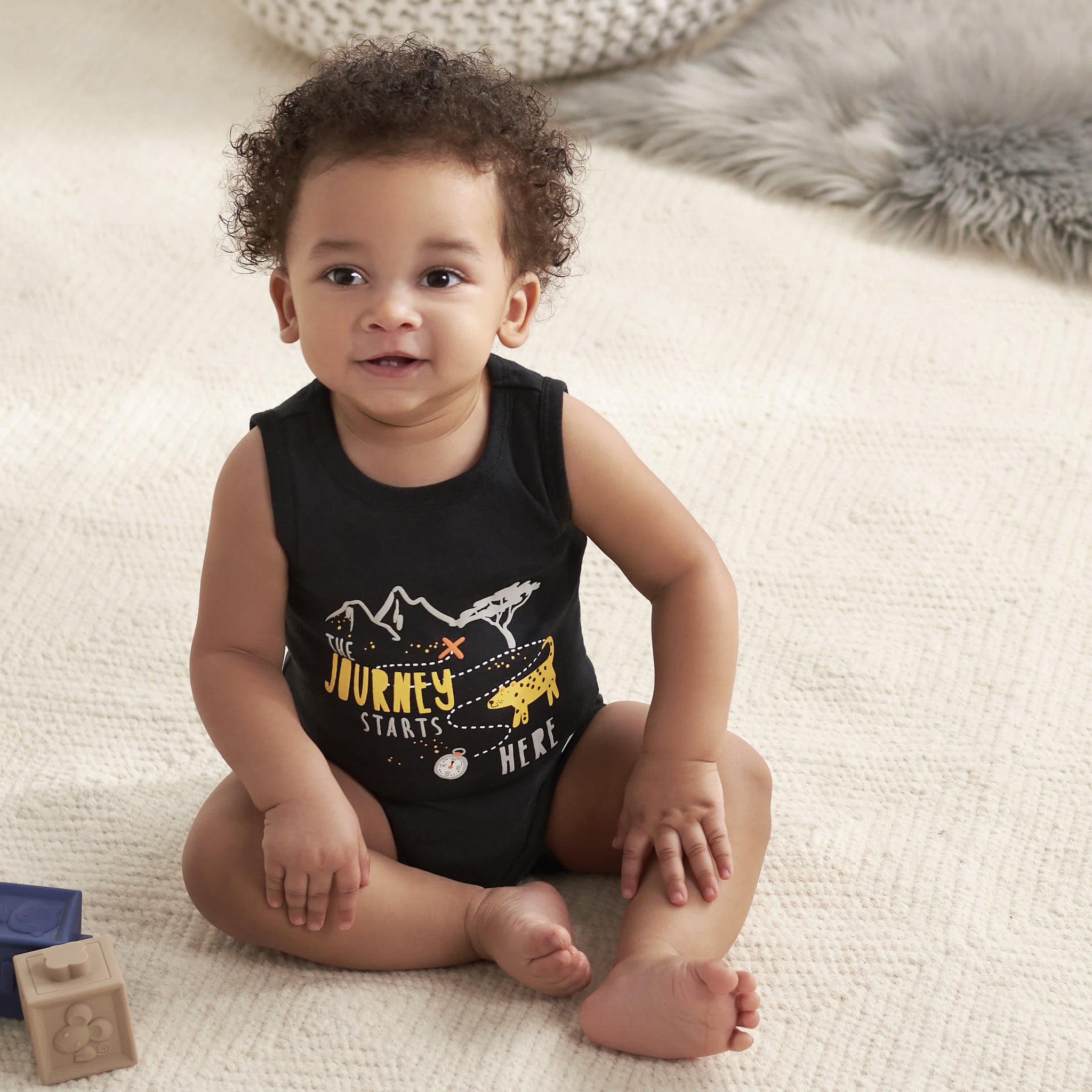 4-Pack Baby Boys Wild At Heart Tank Onesies® Bodysuits-Gerber Childrenswear Wholesale