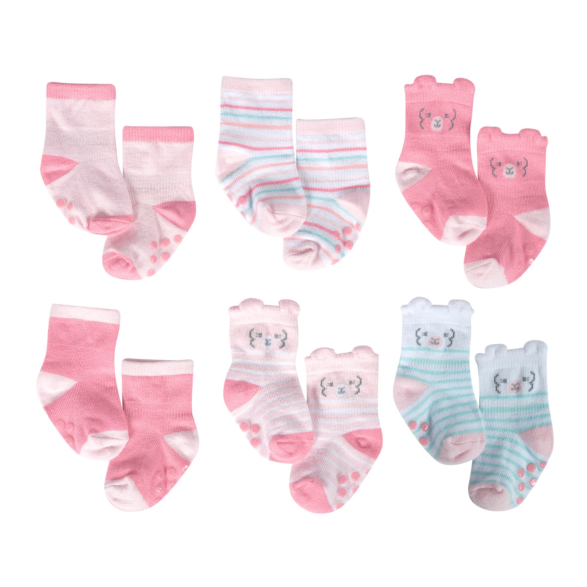6-Pack Baby Girls Lil Llama Organic Wiggle Proof™ Socks-Gerber Childrenswear Wholesale