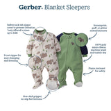 2-Pack Baby Boys Monster Blanket Sleepers-Gerber Childrenswear Wholesale