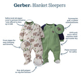 2-Pack Baby & Toddler Boys Bears Fleece Pajamas-Gerber Childrenswear Wholesale