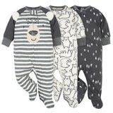 3-Pack Baby Boys Bear Sleep 'N Plays-Gerber Childrenswear Wholesale