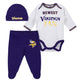 Baby Boys Minnesota Vikings 3-Piece Bodysuit, Pant and Cap Set-Gerber Childrenswear Wholesale