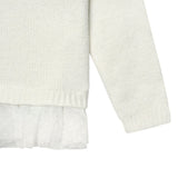Infant & Toddler Girls White Sweater With Tulle Trim-Gerber Childrenswear Wholesale