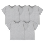 5-Pack Heather Grey Premium Short Sleeve Tees-Gerber Childrenswear Wholesale