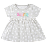 3-Piece Baby & Toddler Girls Dots Of Rainbows Dress, Diaper Cover & Headband Set-Gerber Childrenswear Wholesale