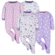 4-Pack Baby Girls Rainbow Floral Sleep 'N Plays-Gerber Childrenswear Wholesale