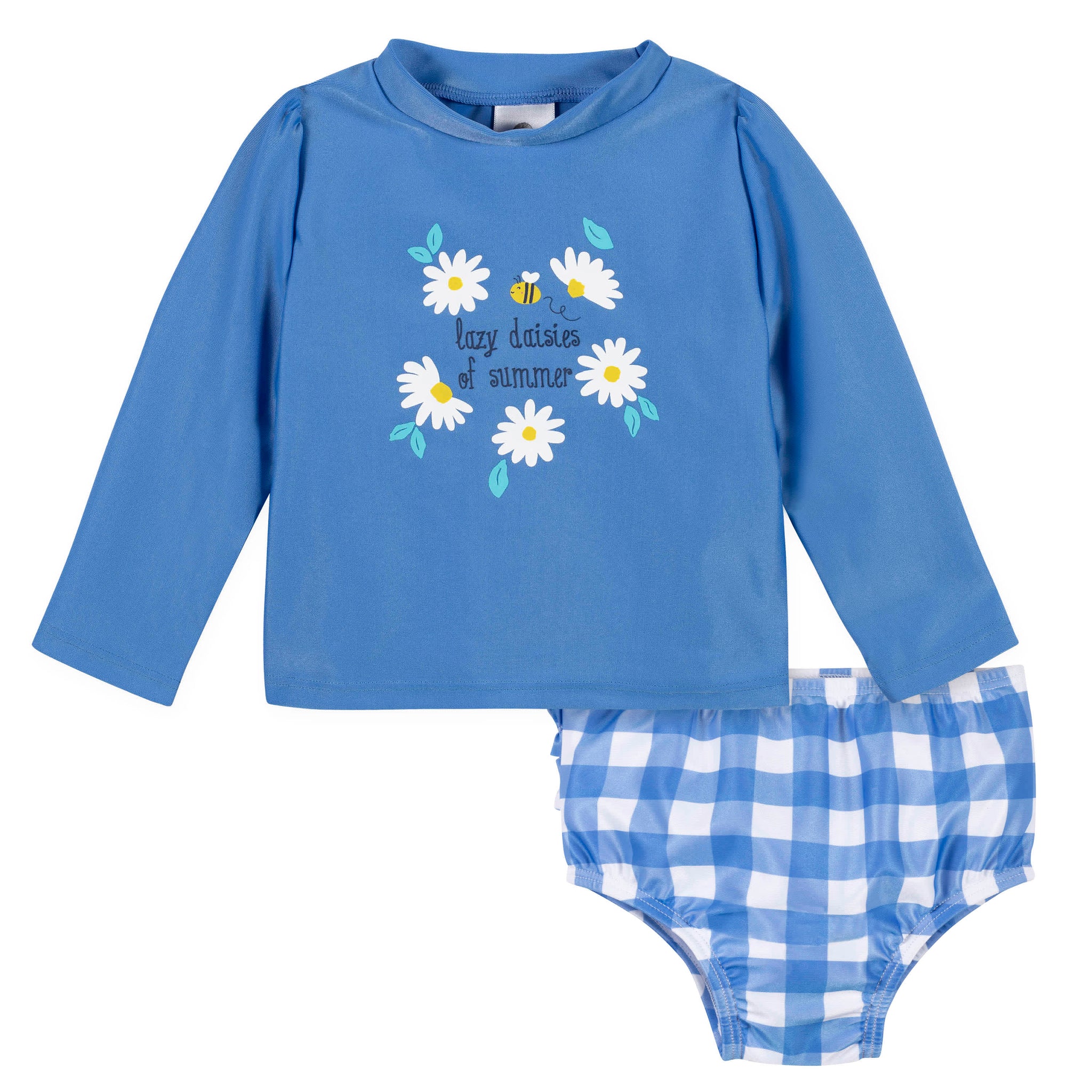 2-Piece Baby & Toddler Girls Darling Daisy Rash Guard & Swim Bottoms Set-Gerber Childrenswear Wholesale