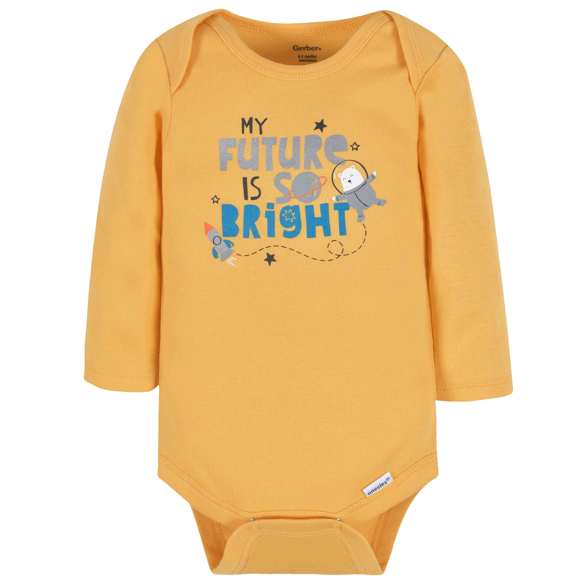 3-Pack Baby Boys Big Journeys Ahead Long Sleeve Onesies® Bodysuits-Gerber Childrenswear Wholesale