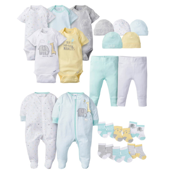 20-Piece Neutral Animal Assorted Bundle-Gerber Childrenswear Wholesale