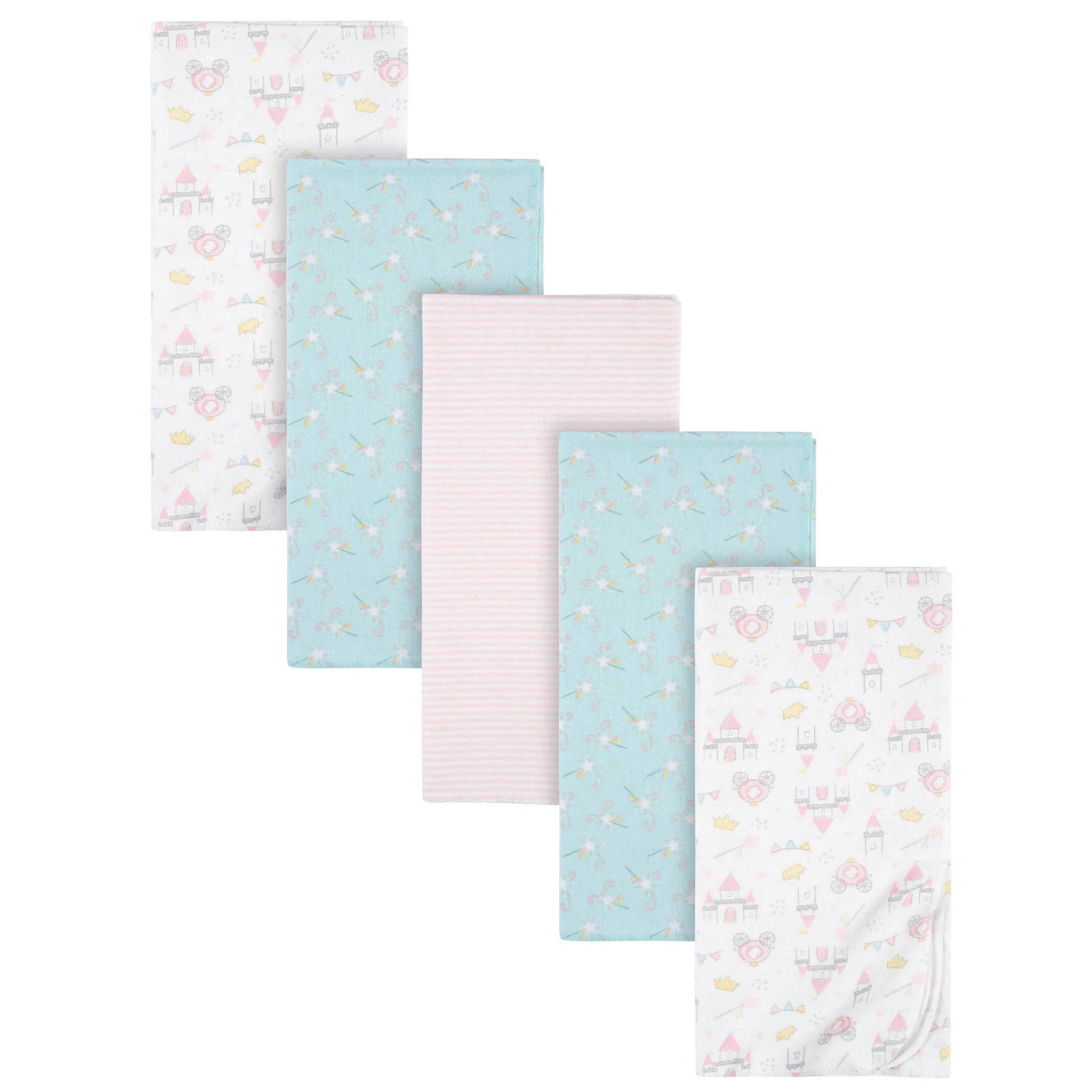 5-Pack Baby Girls Princess Flannel Receiving Blankets-Gerber Childrenswear Wholesale