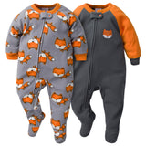 2-Pack Baby Boys Fox Blanket Sleepers-Gerber Childrenswear Wholesale