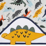 4-Piece Baby Boys Dino Hooded Towel & Washcloths Set-Gerber Childrenswear Wholesale