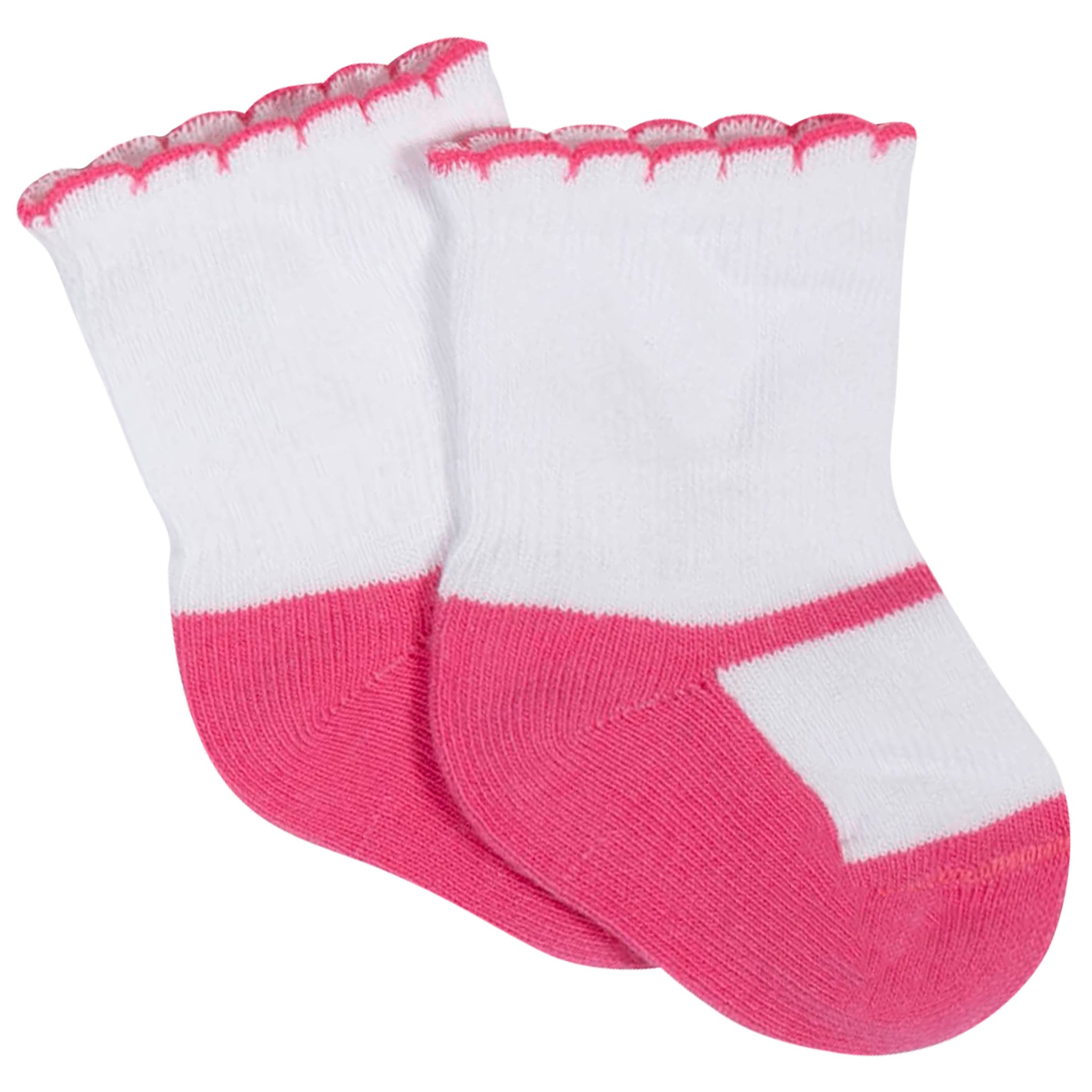 8-Pack Girls Pink Jersey Crew Socks-Gerber Childrenswear Wholesale